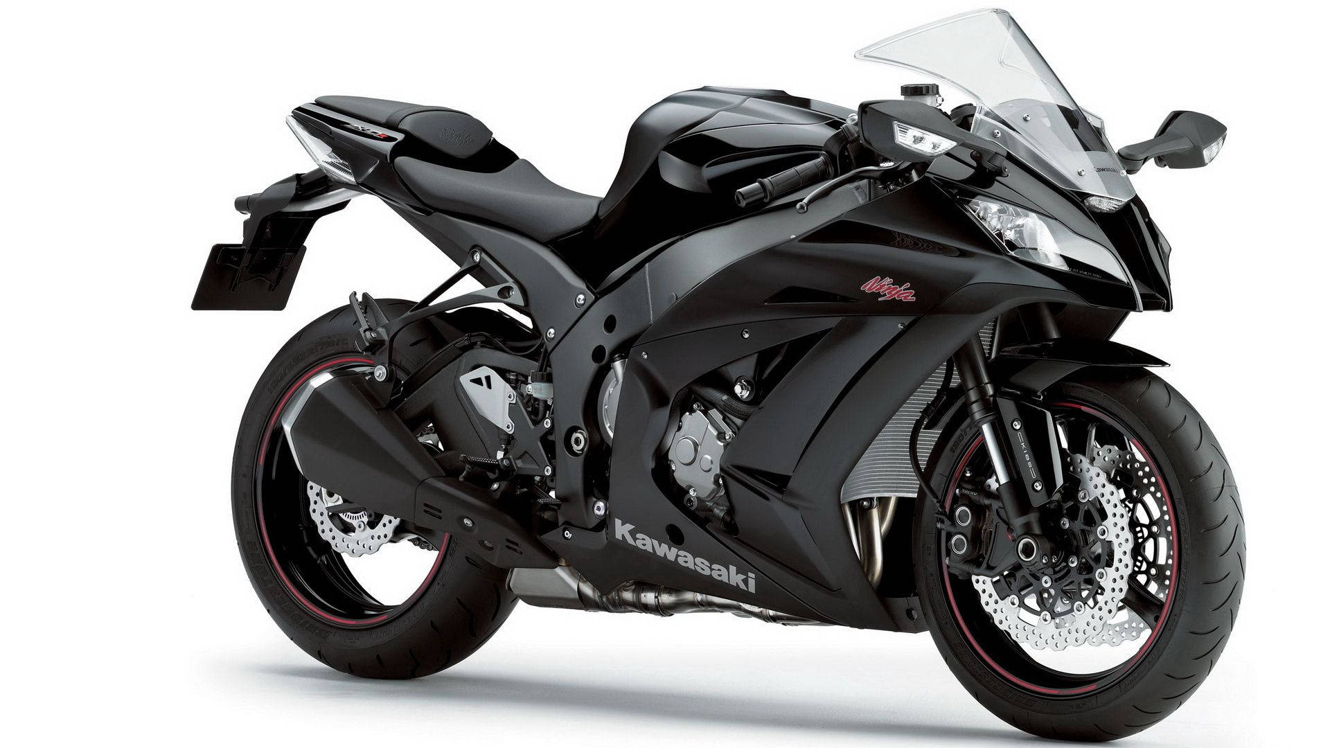 Black Kawasaki Ninja 250r Motorbike Background