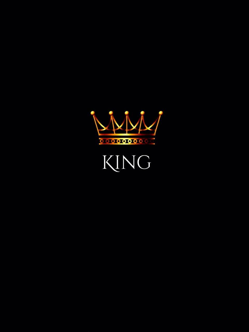 Black King Calligraphy With Golden Crown Background