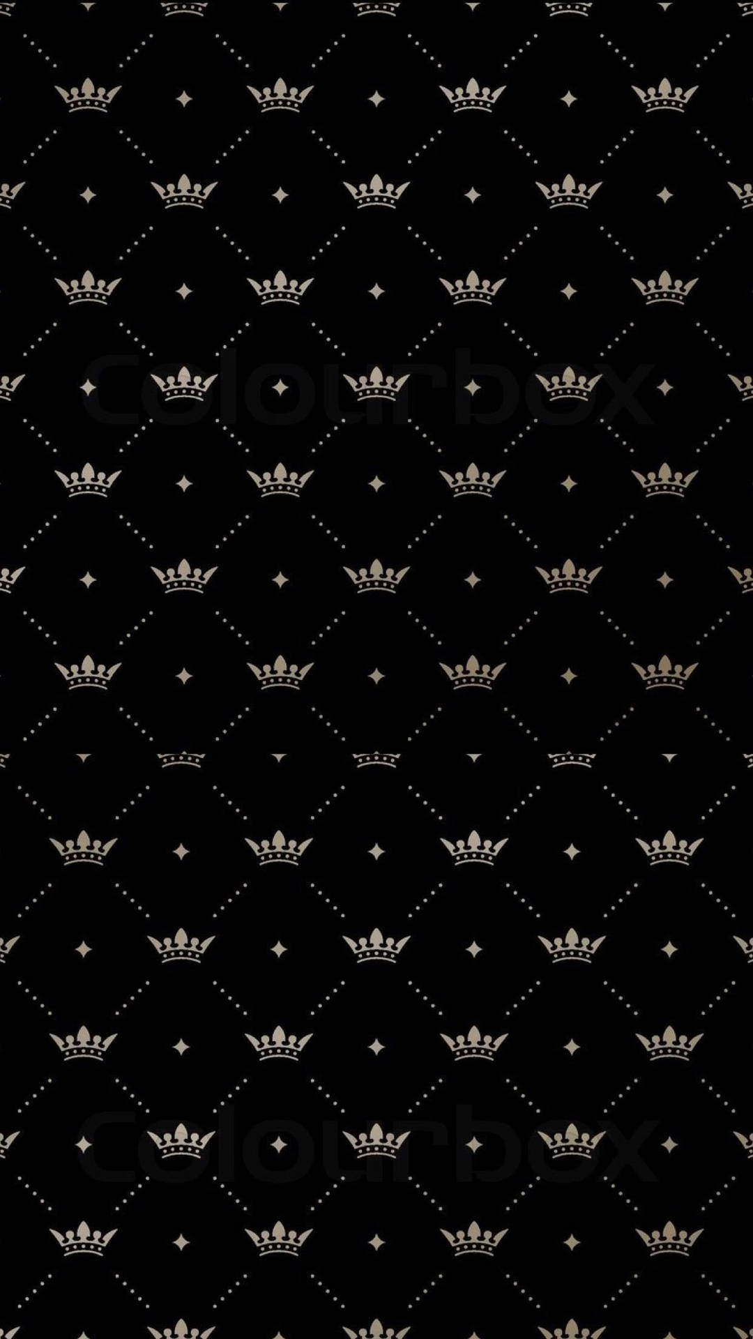 Black King Crown Pattern Background