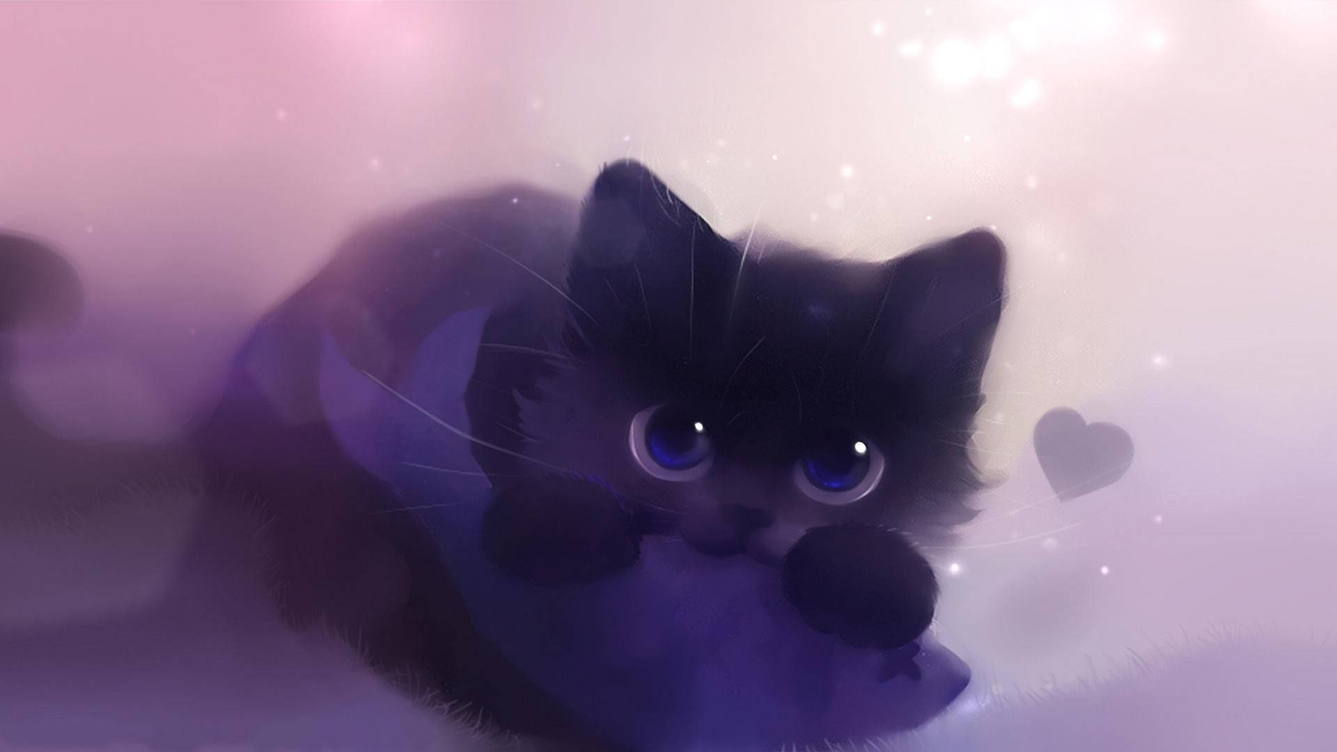 Black Kitten As Cute Aesthetic Pc Screen Background