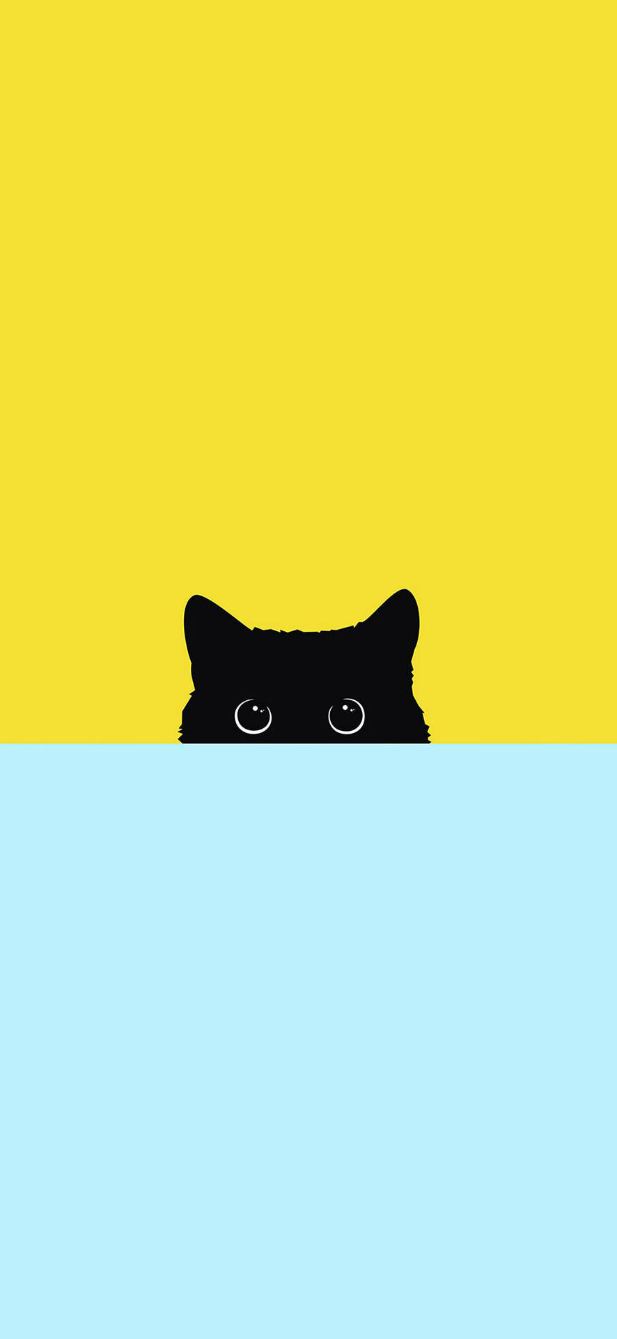 Black Kitty Minimalist Android Background