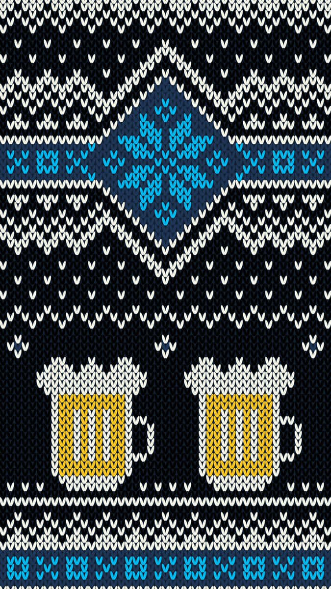 Black Knitted Sweater Two Beer Mugs Background