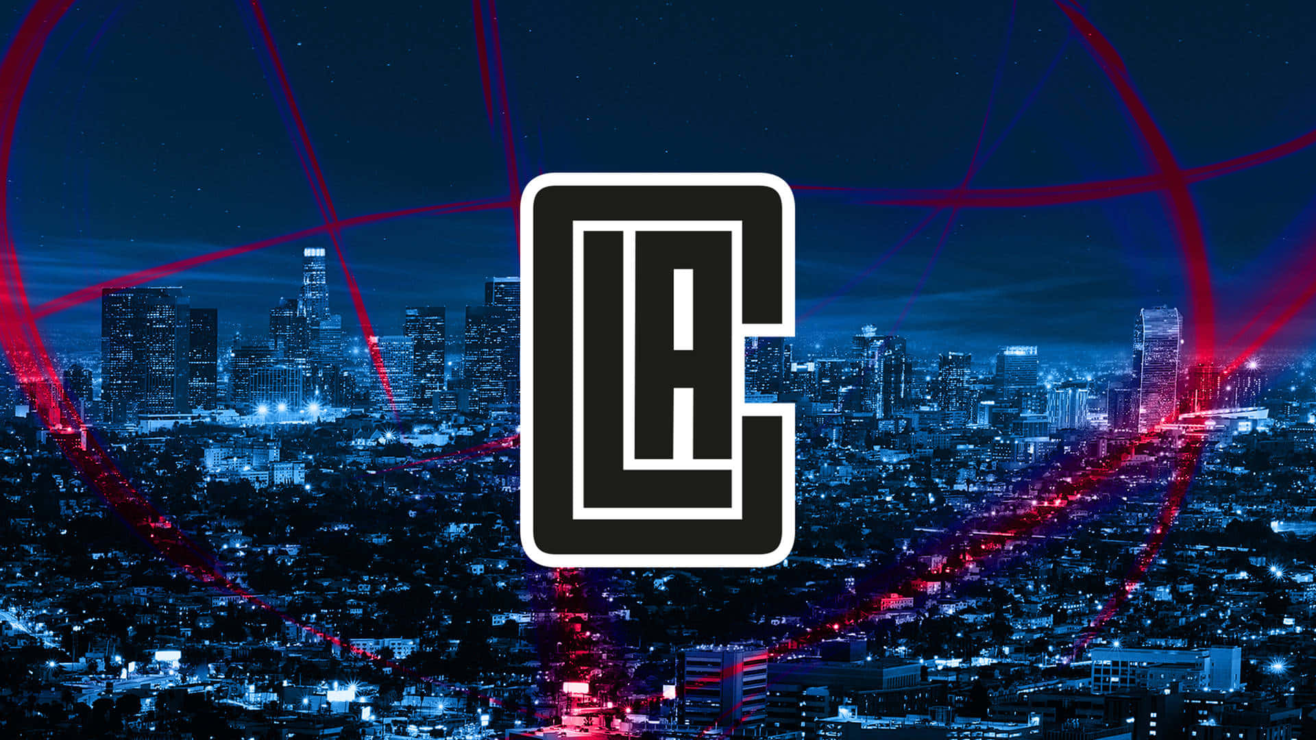 Black La Clippers Logo With Night Skyline Illustration Background