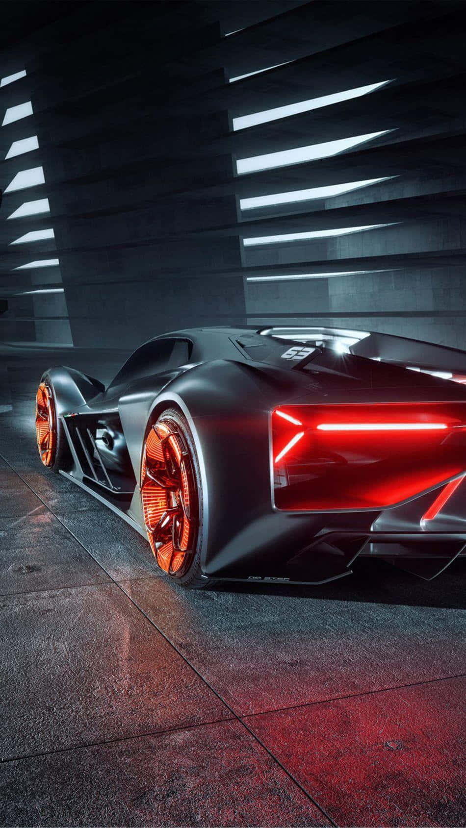Black Lamborghini Expensive Red Background