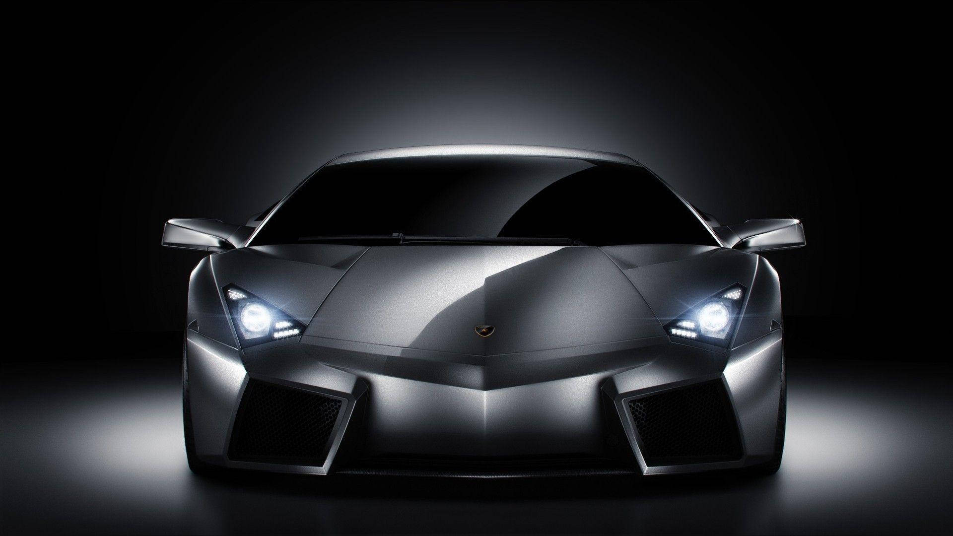 Black Lamborghini Hood And Headlights Background