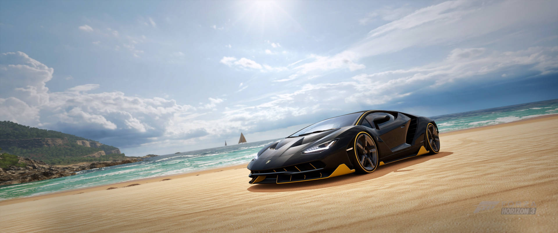Black Lamborghini In Forza Horizon 3 Background