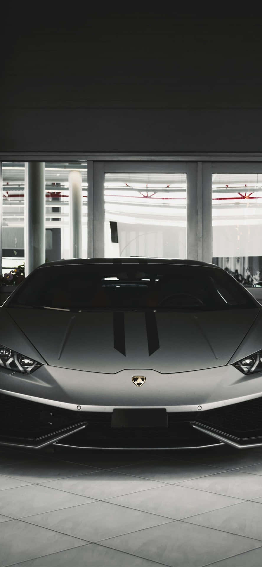 Black Lamborghini Iphone Front View Background