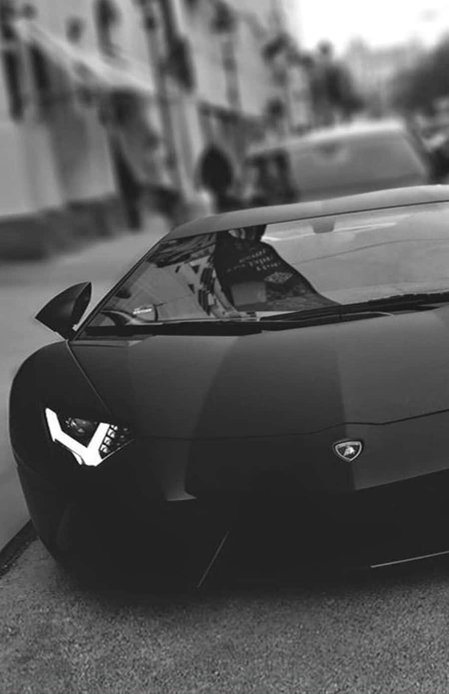 Black Lamborghini Iphone Headlight Wallpaper Background