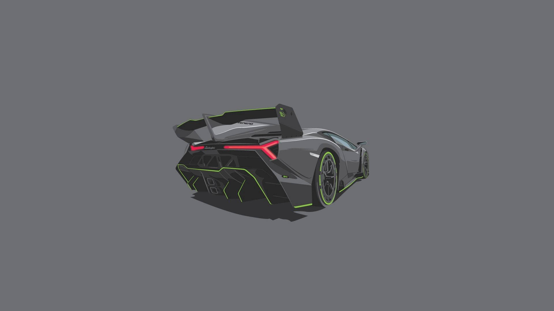 Black Lamborghini Veneno Rear Digital Art Background