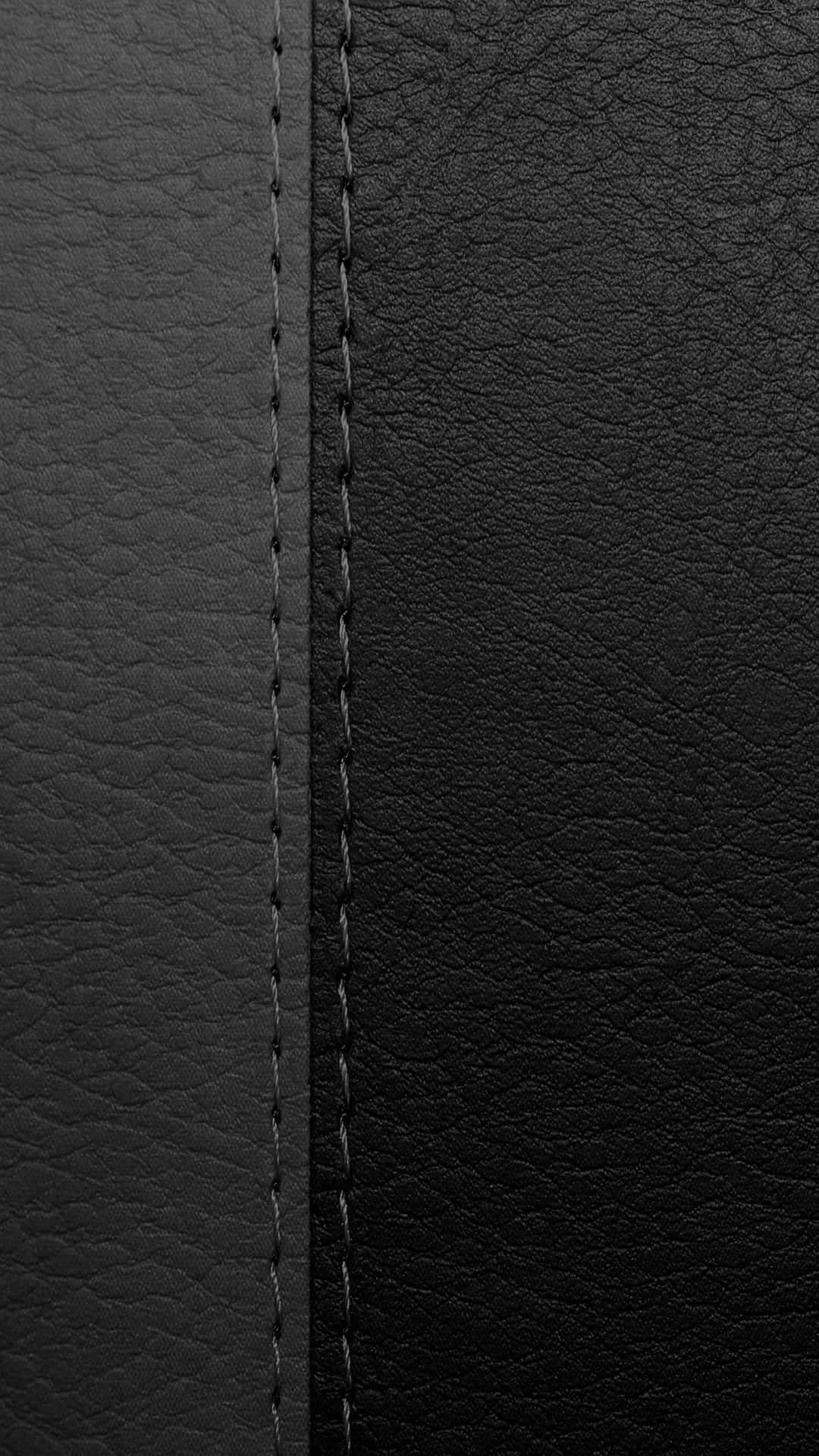 Black Leather Background With Stitching Background