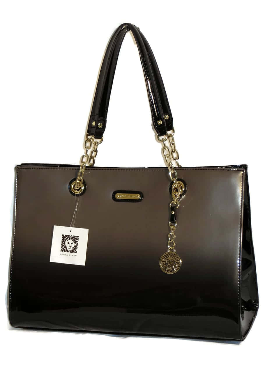 Black Leather Chain Strap Handbag Background