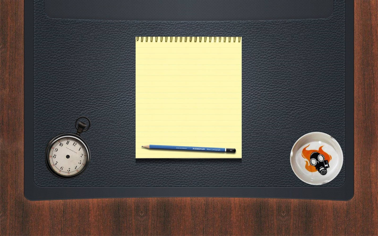 Black Leather Envelope On Office Desk