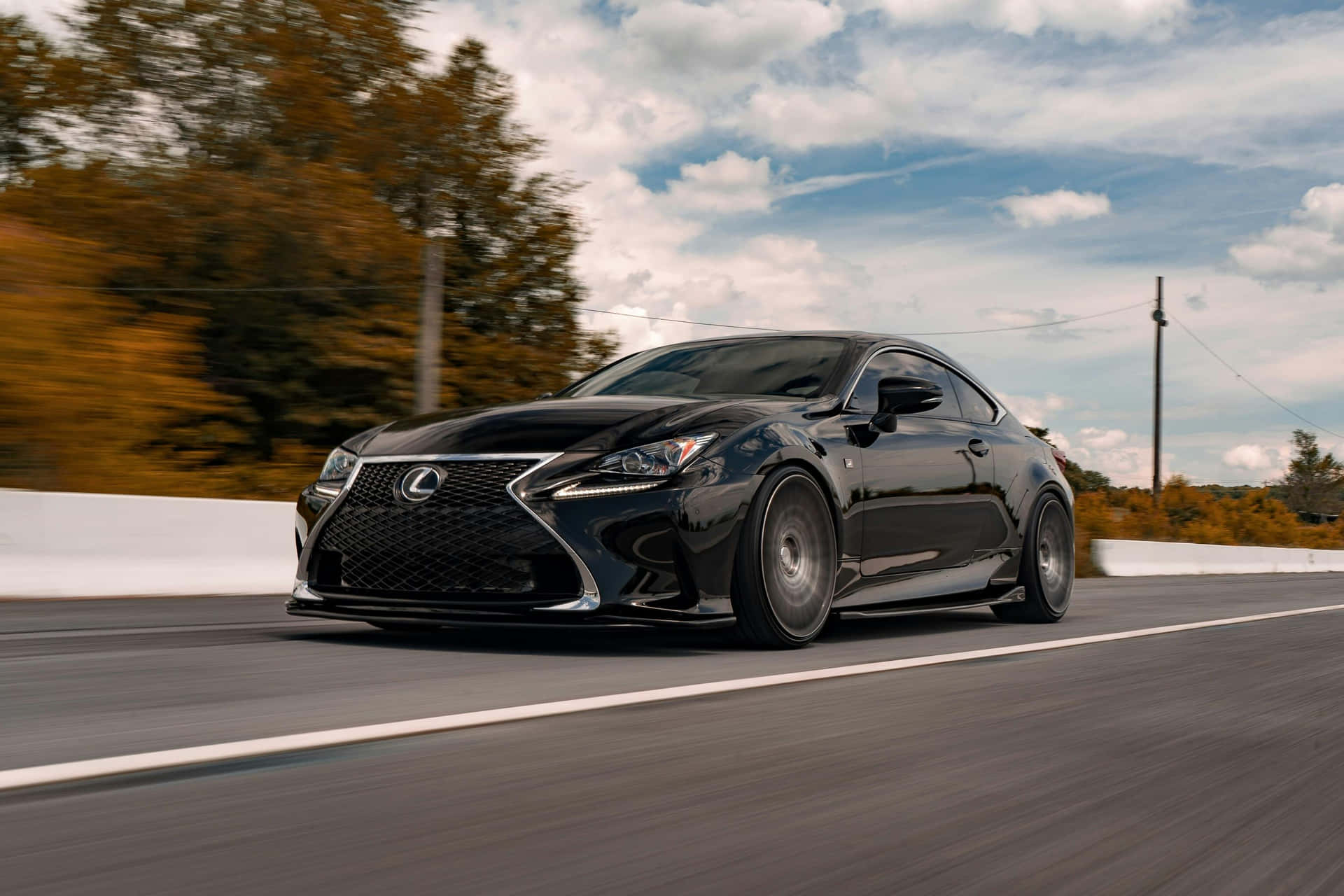 Black Lexus R C F Speedingon Highway Background