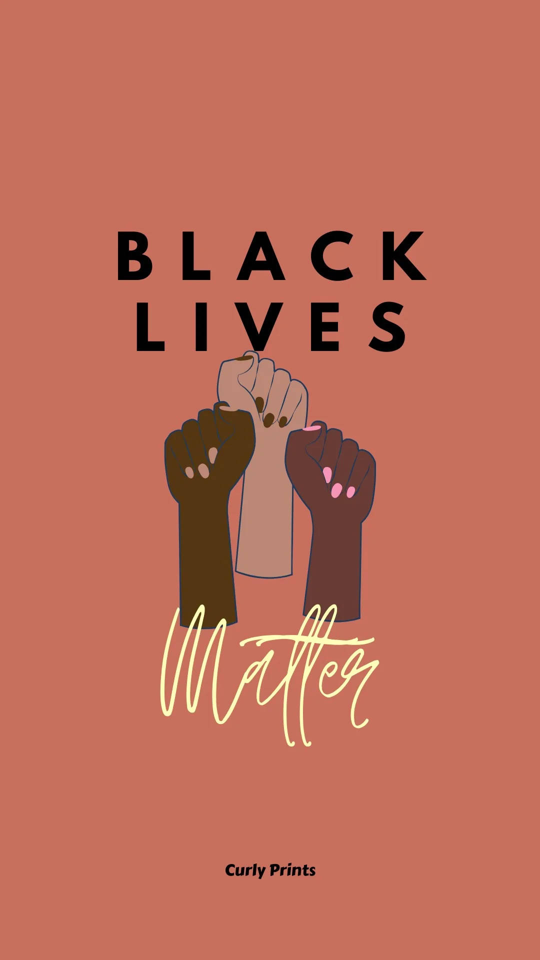 Black Lives Matter Raised Fists Background