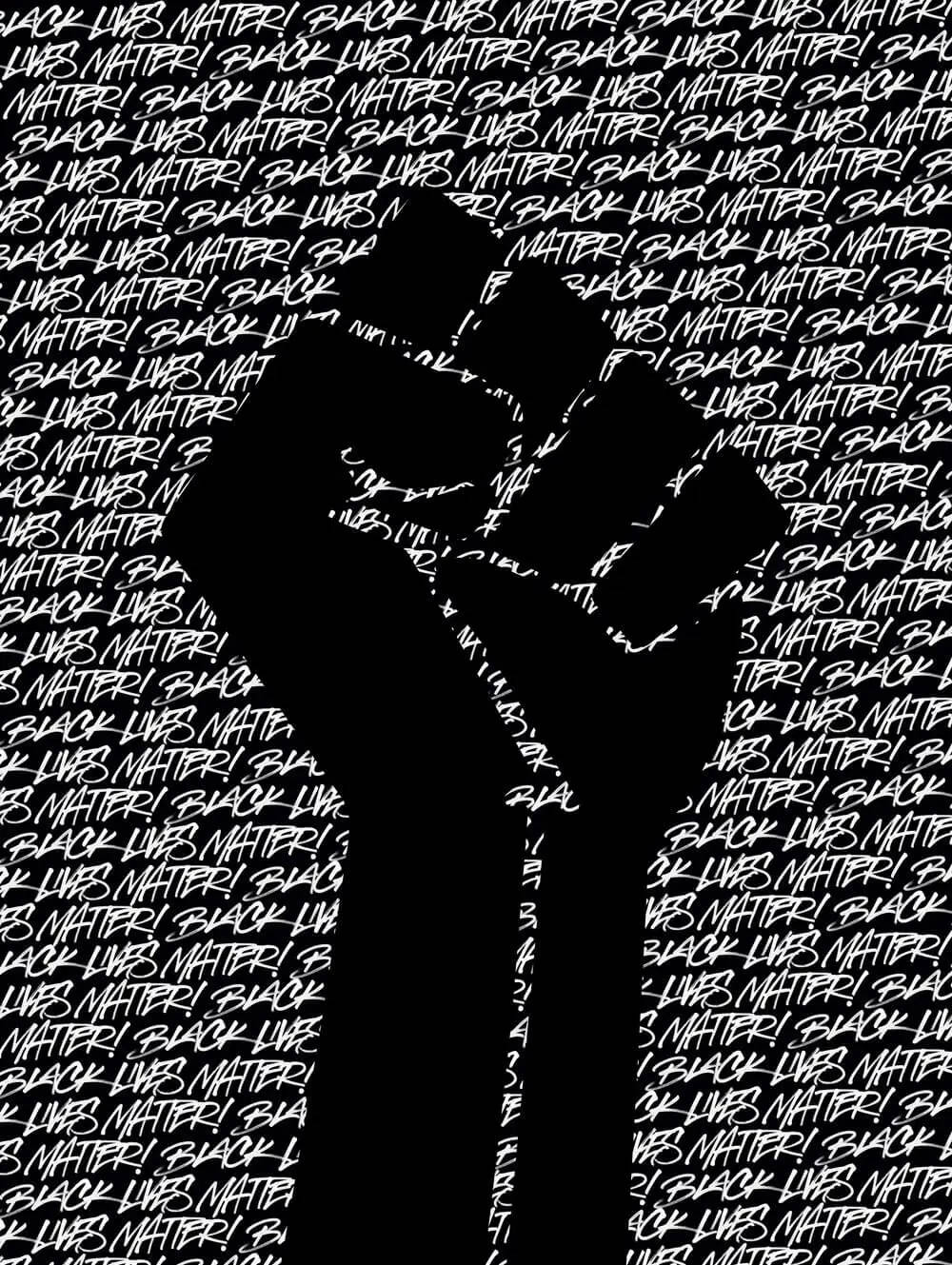 Black Lives Matter Words And Fist Background