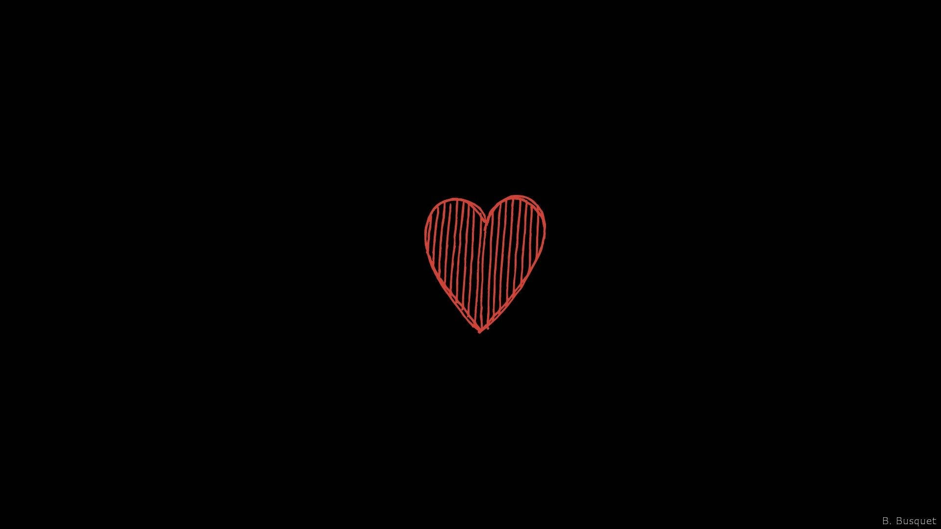 Black Love Red Heart Background