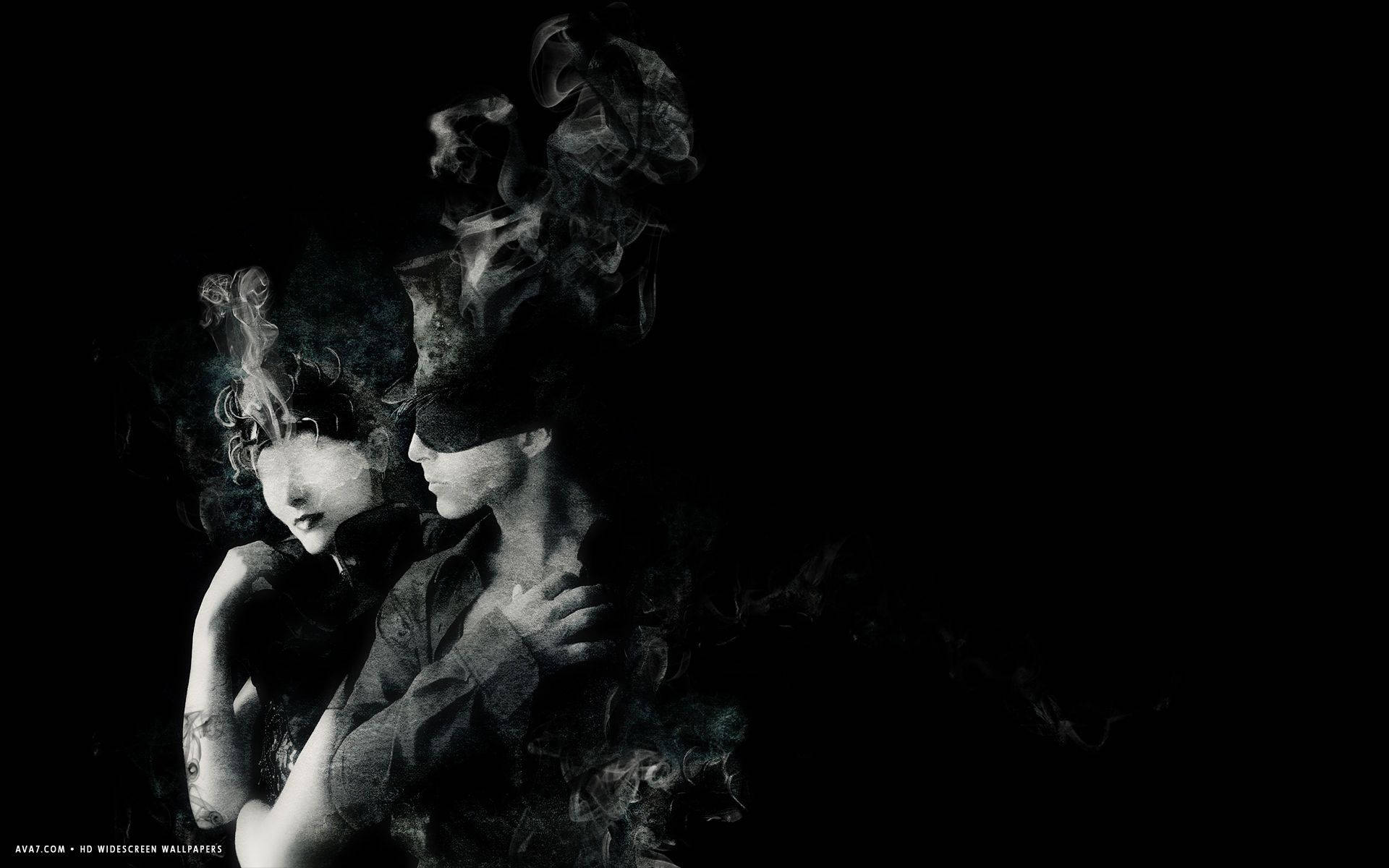 Black Love Smoke Couple Background