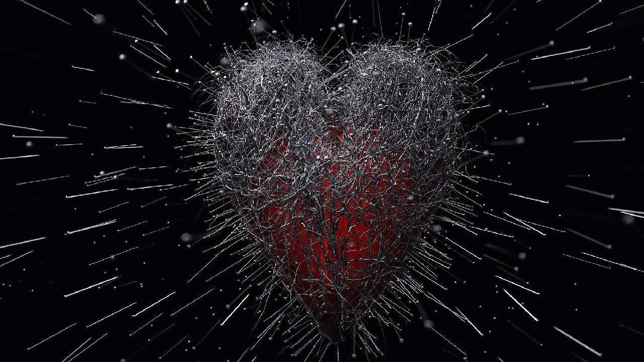 Black Love Thorn Heart Background