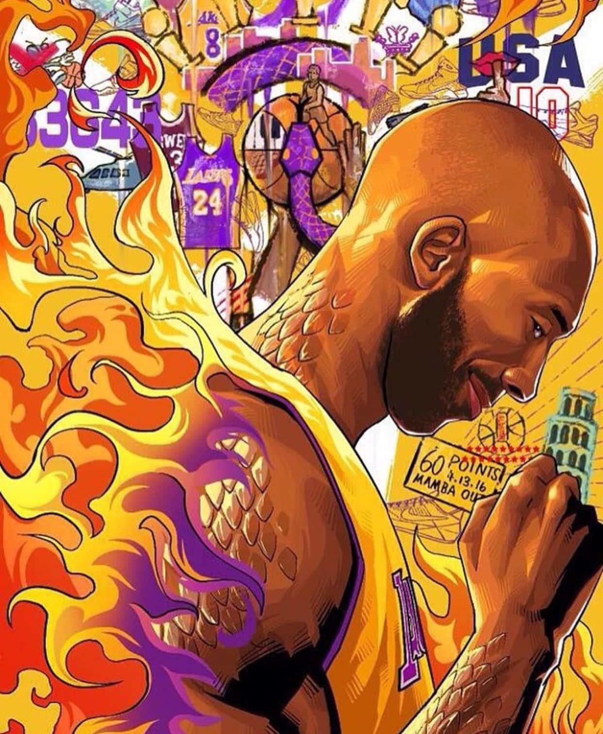 Black Mamba Kobe Cartoon