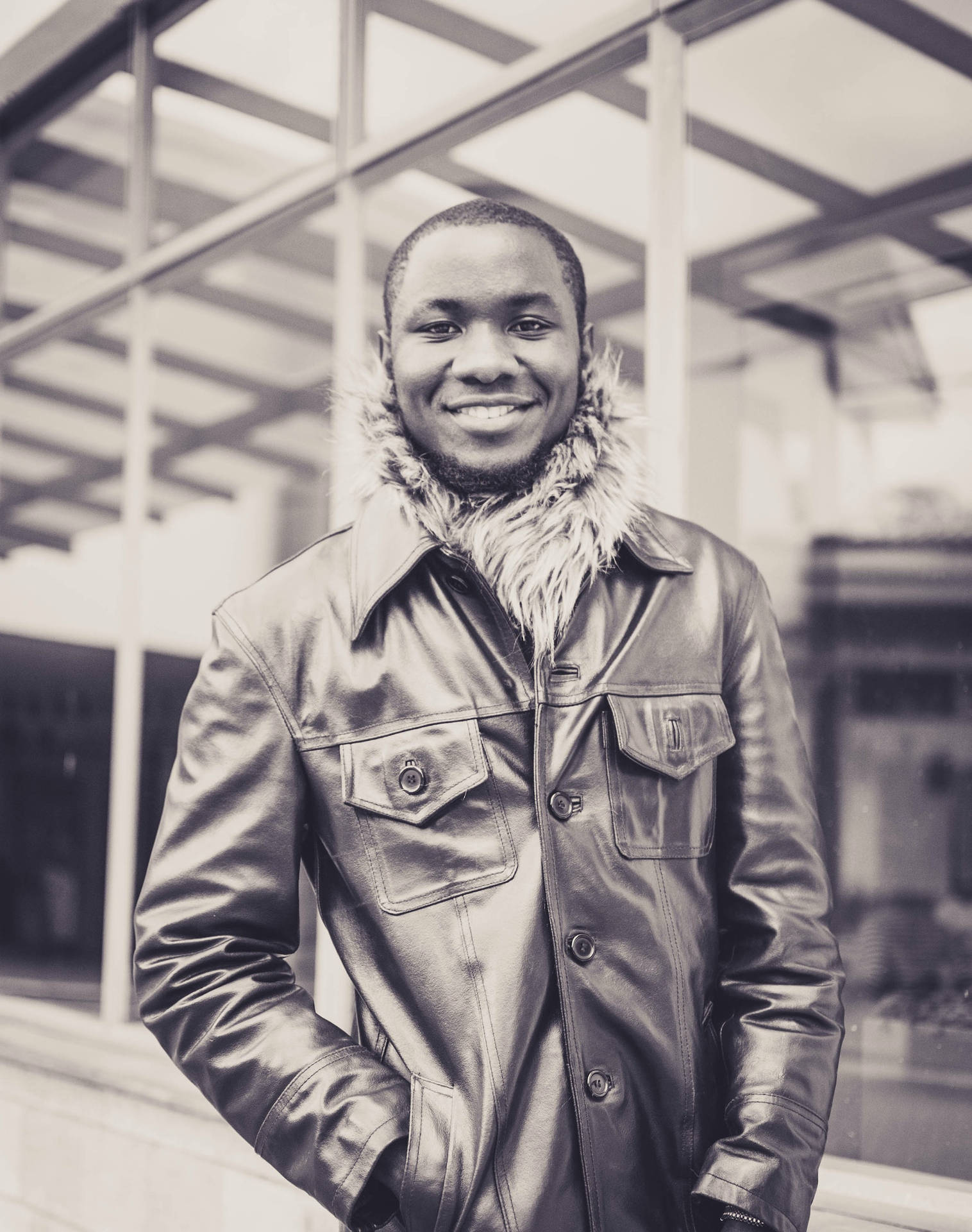 Black Man In Sepia Tone Background