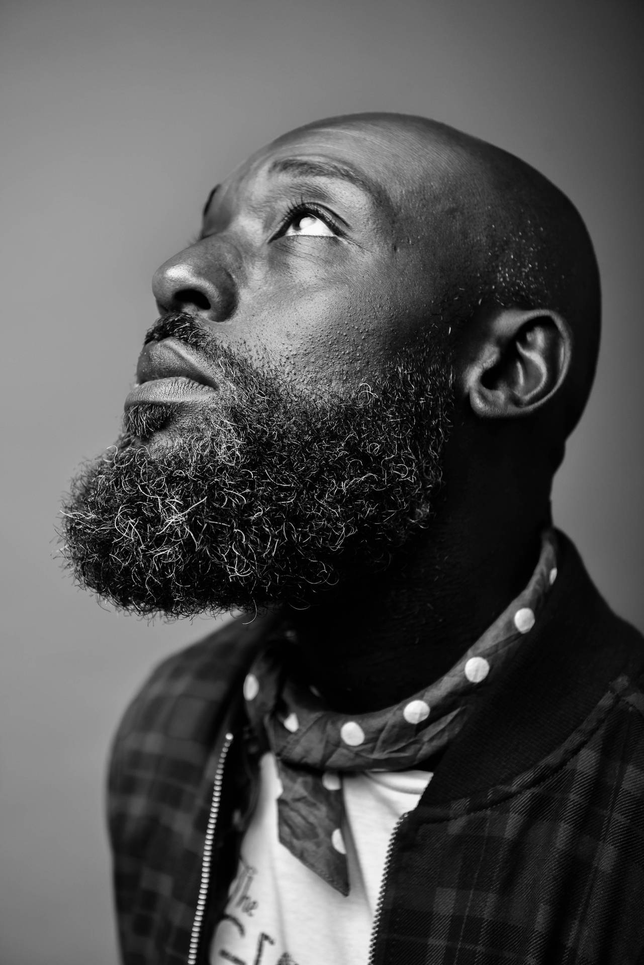 Black Man Looking Up Portrait Background