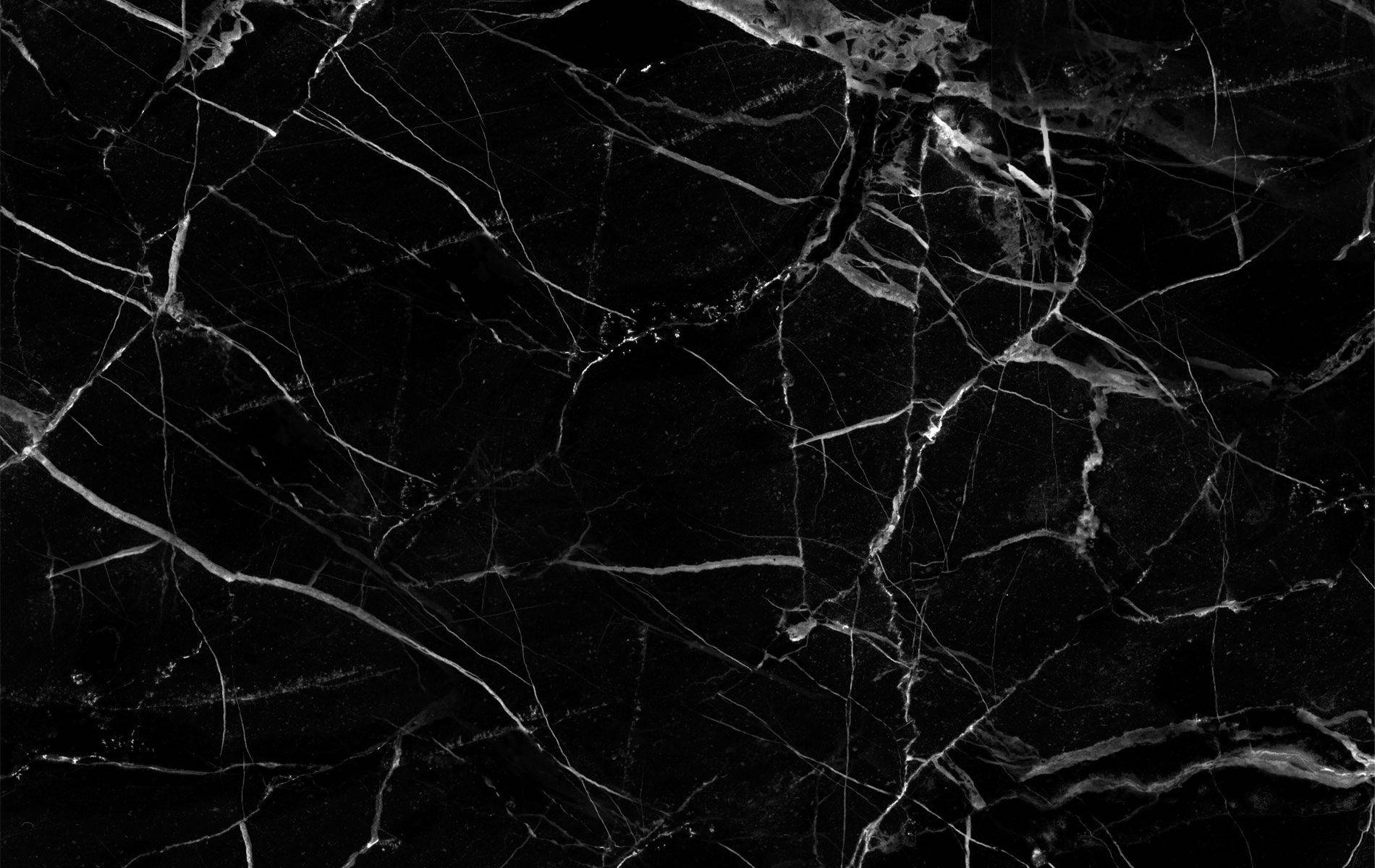 Black Marble Texture With White Veins Background