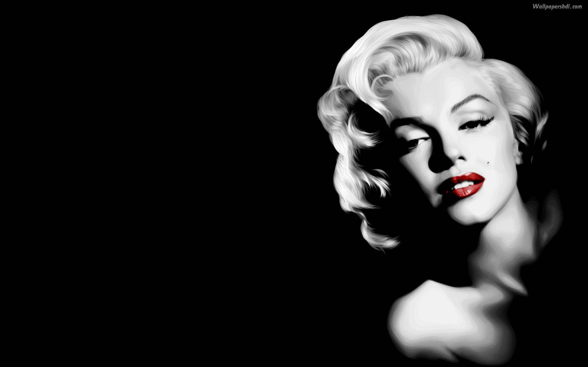 Black Marilyn Monroe Side Portrait Background