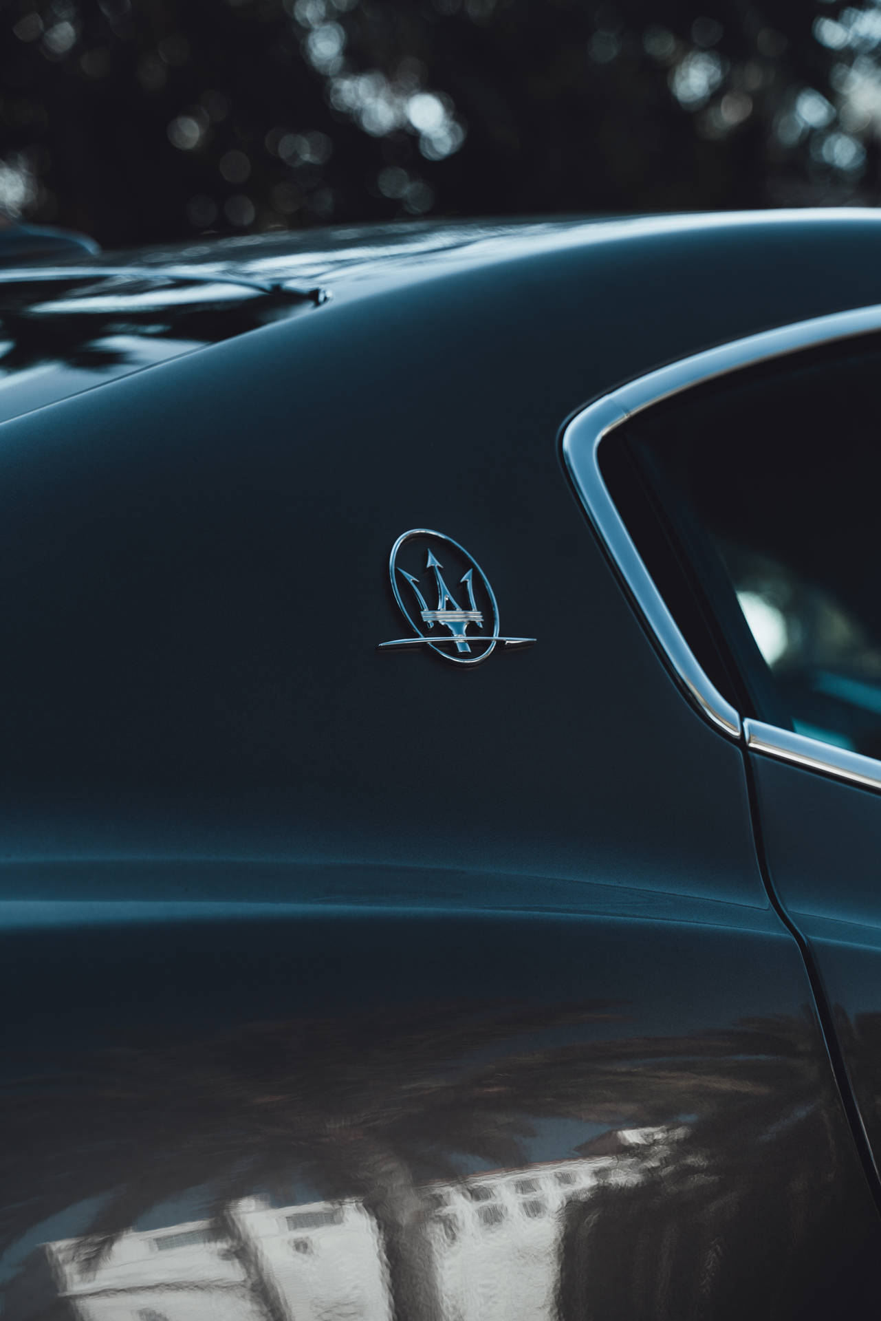 Black Maserati Logo Background