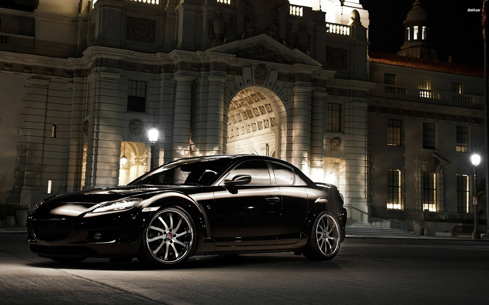 Black Mazda Rx-8 At Building Background