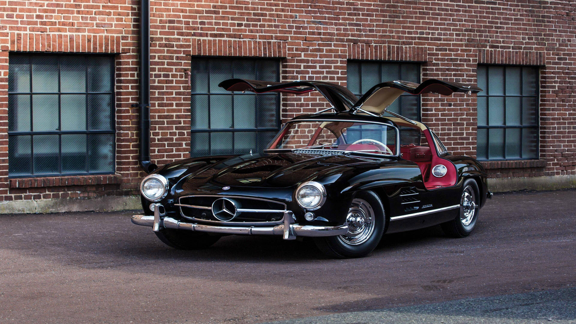 Black Mercedes Benz Car 300 Sl Background