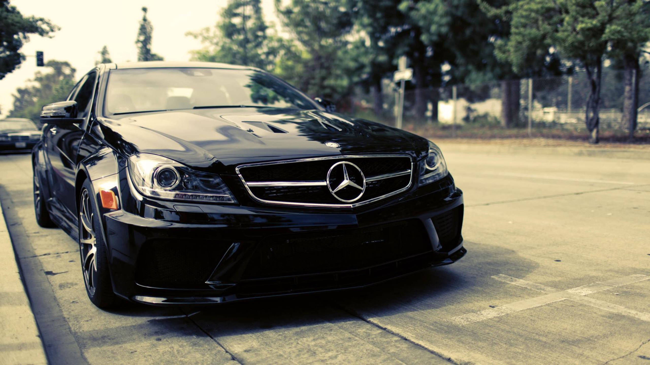 Black Mercedes-benz On The Road Hd