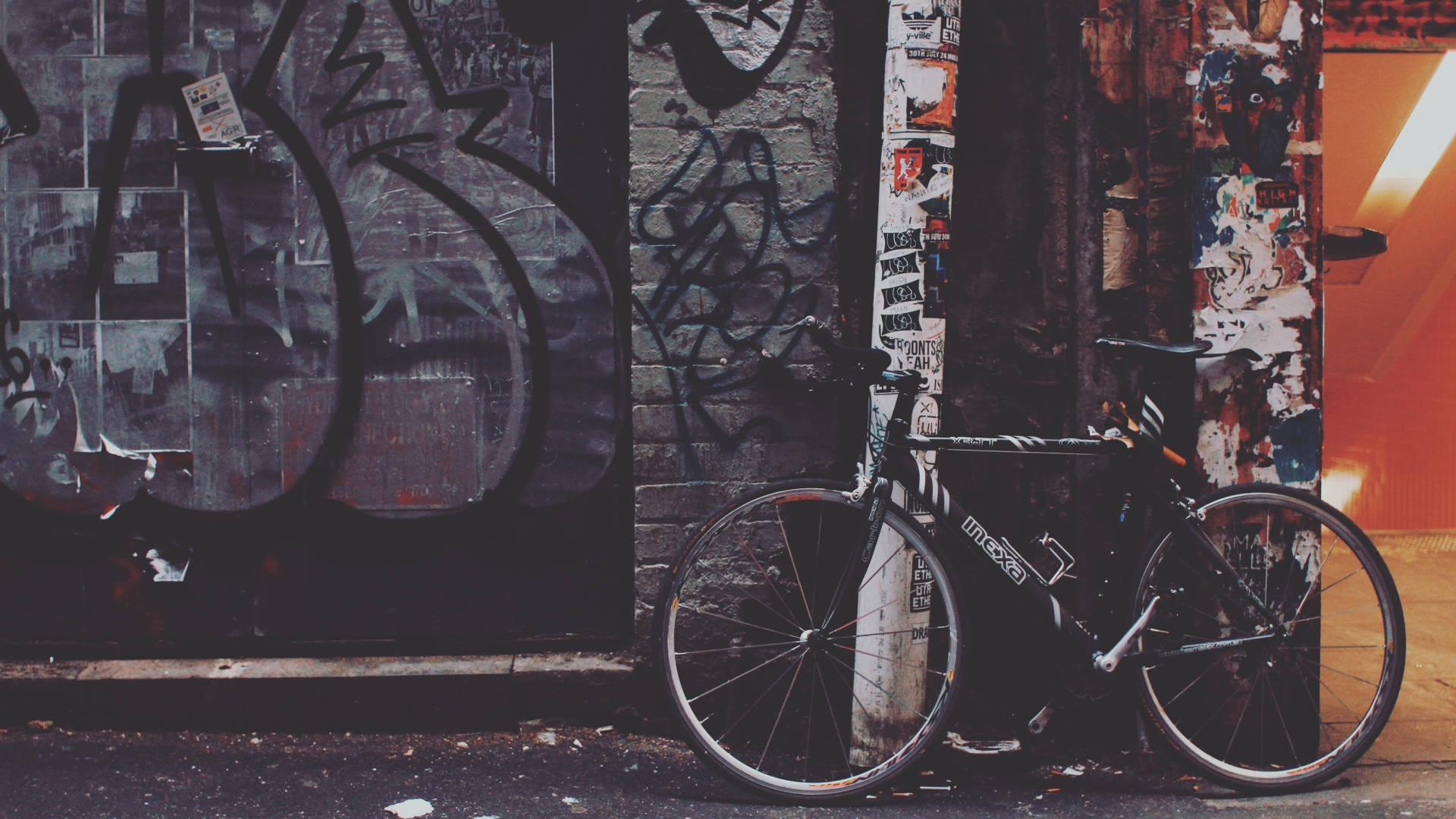 Black Mexa Road Bike Graffiti Wall Background