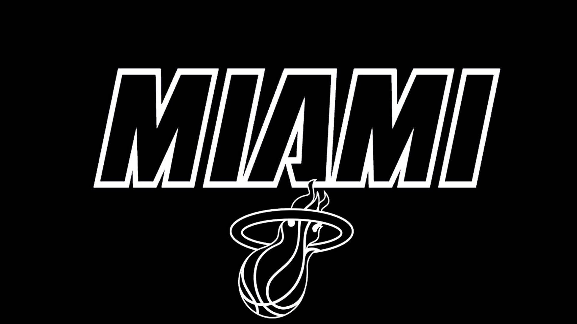 Black Miami Heat Logo Art Background
