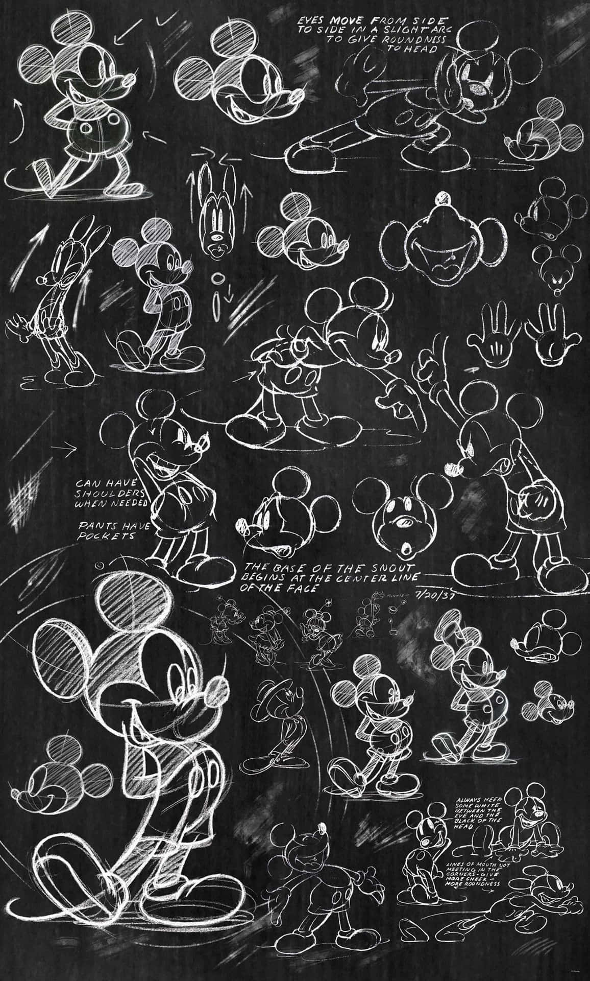 Black Mickey Mouse Phone 1204 X 2000 Background