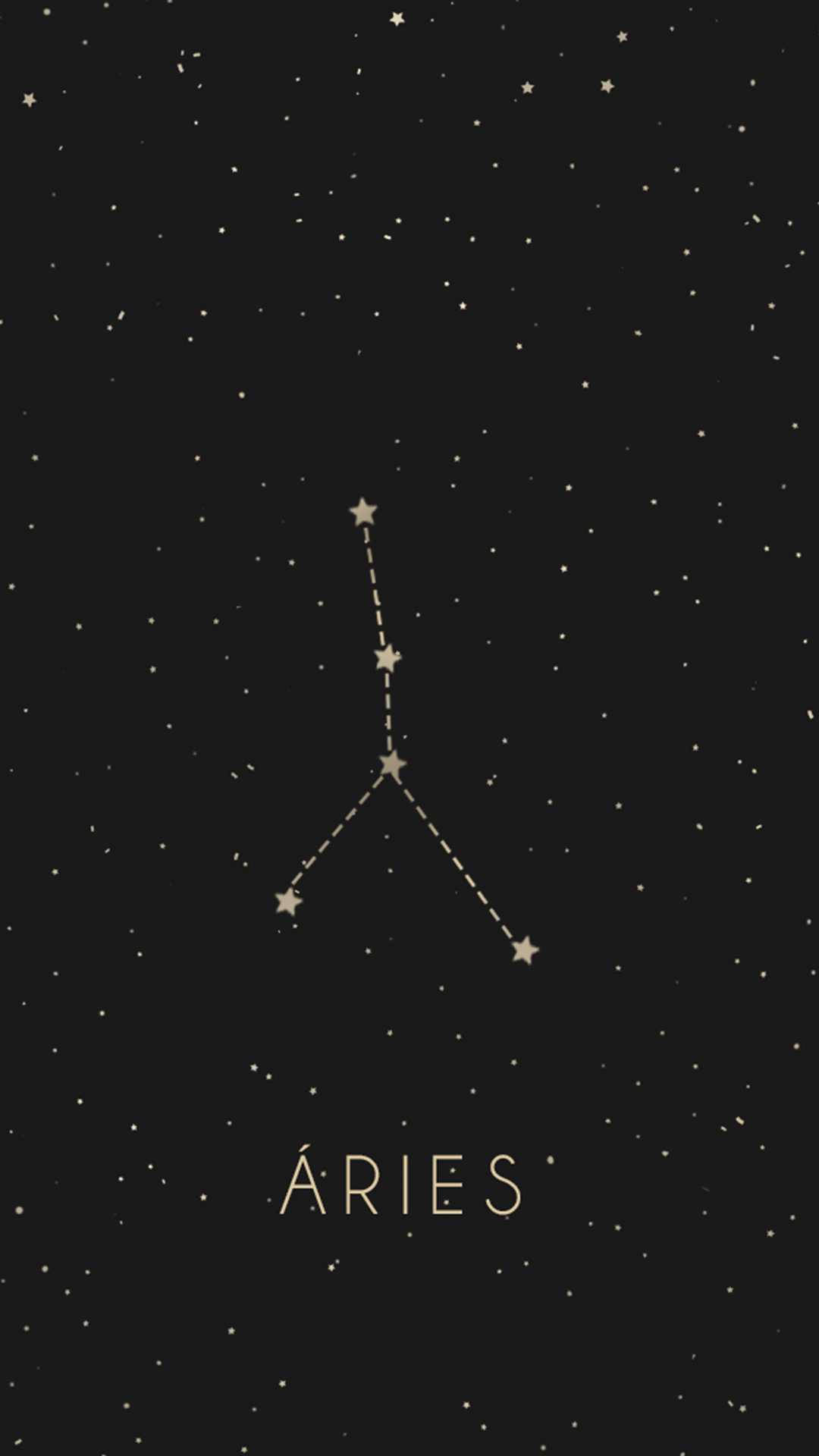 Black Minimalist Aries Star Constellation Sign