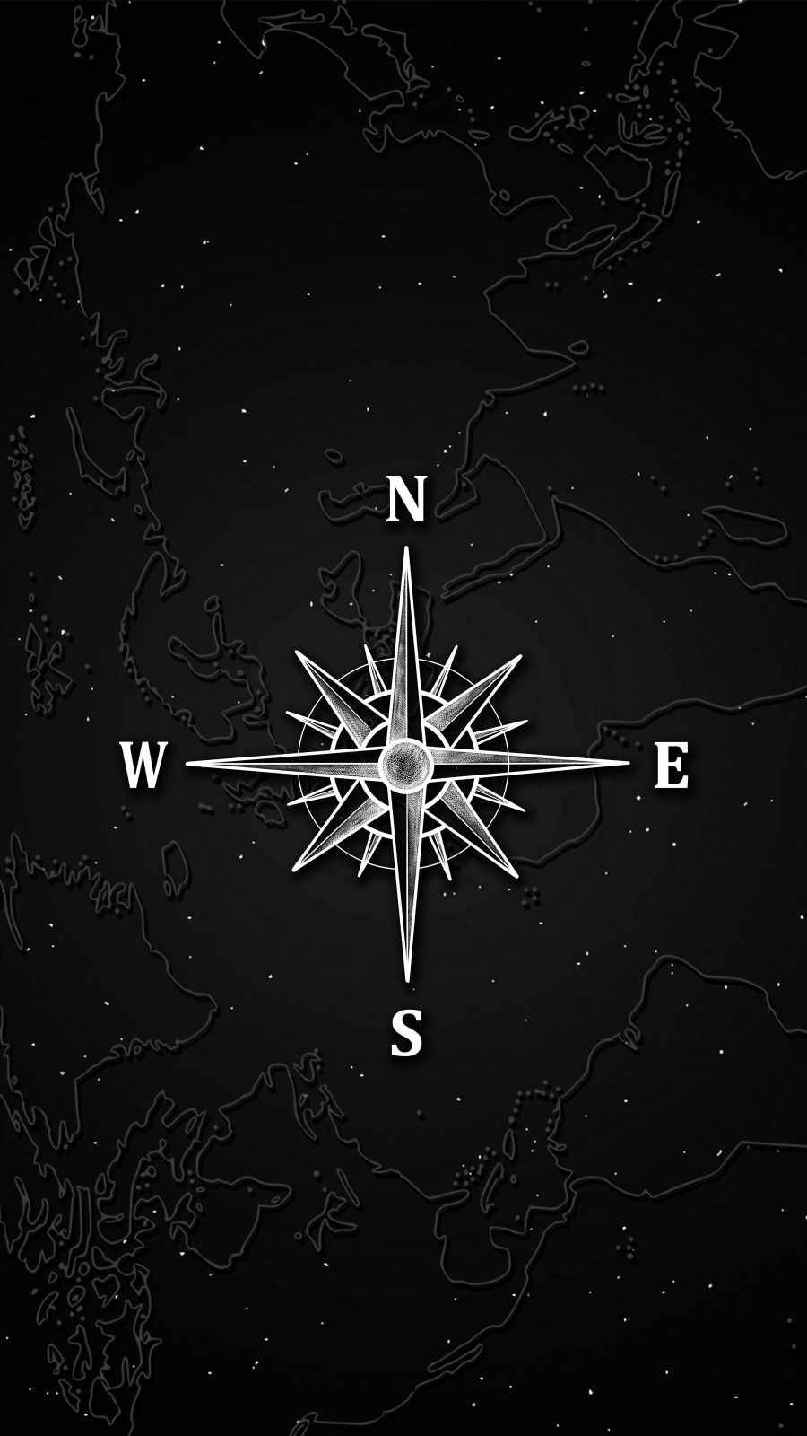 Black Minimalist Compass Rose Background