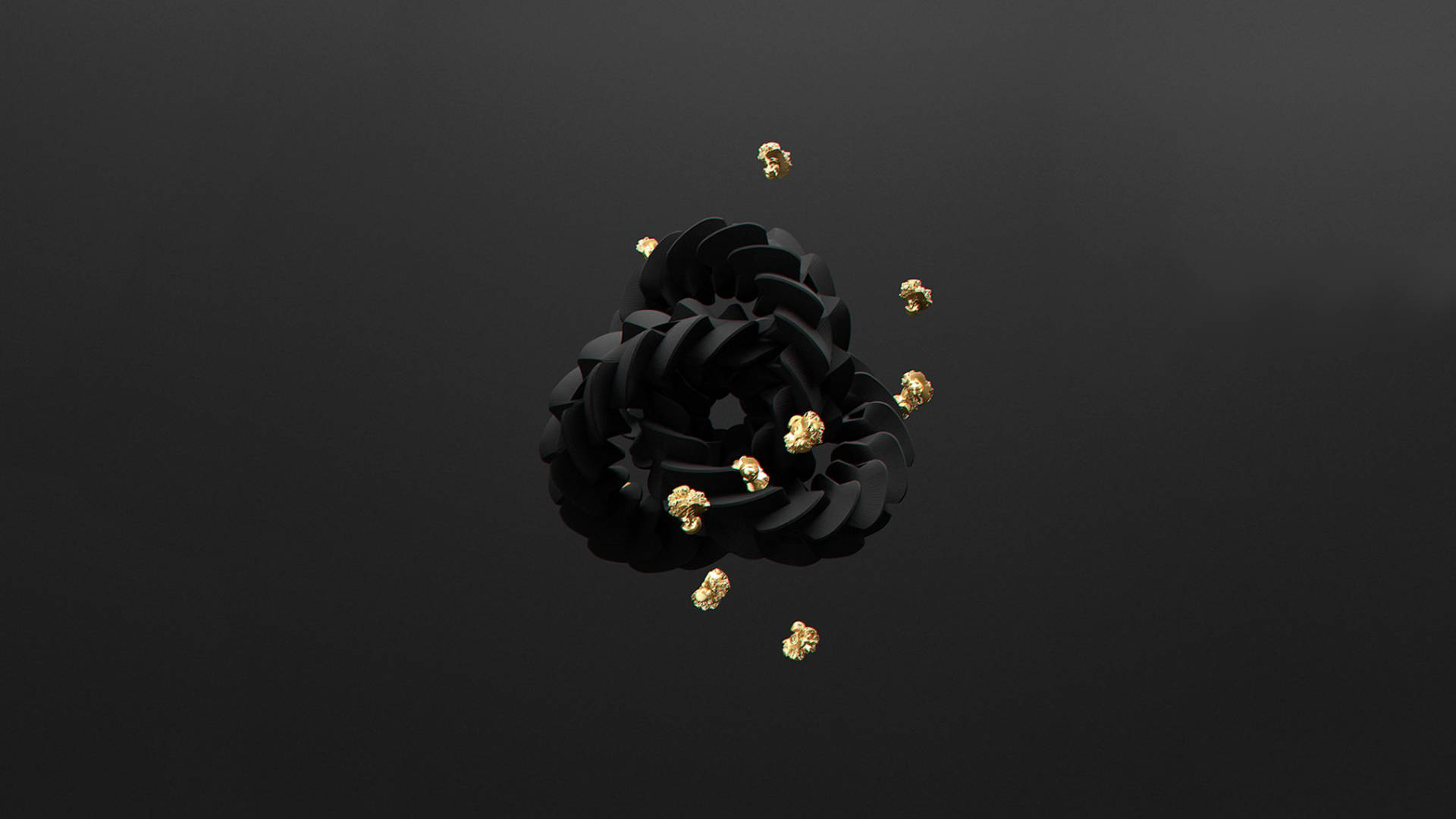 Black Minimalist Flower Computer Background