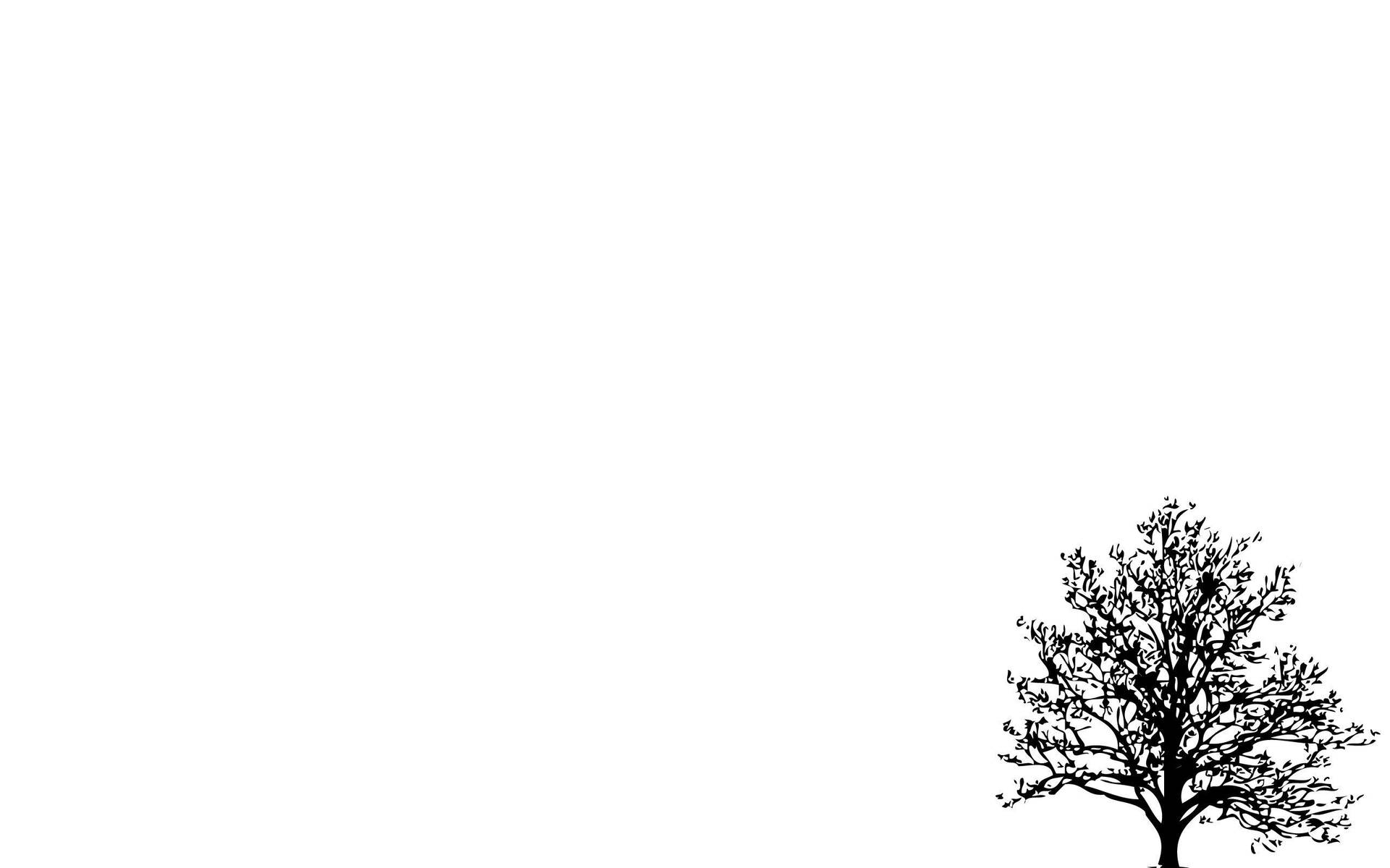 Black Minimalist Tree Plain White Background