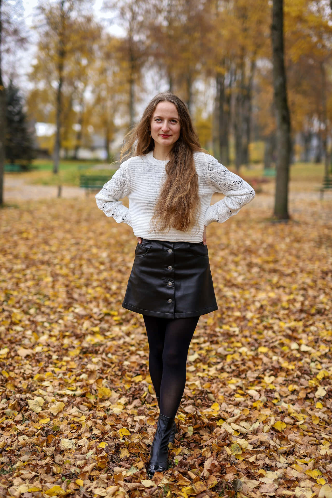 Black Miniskirt With Buttons