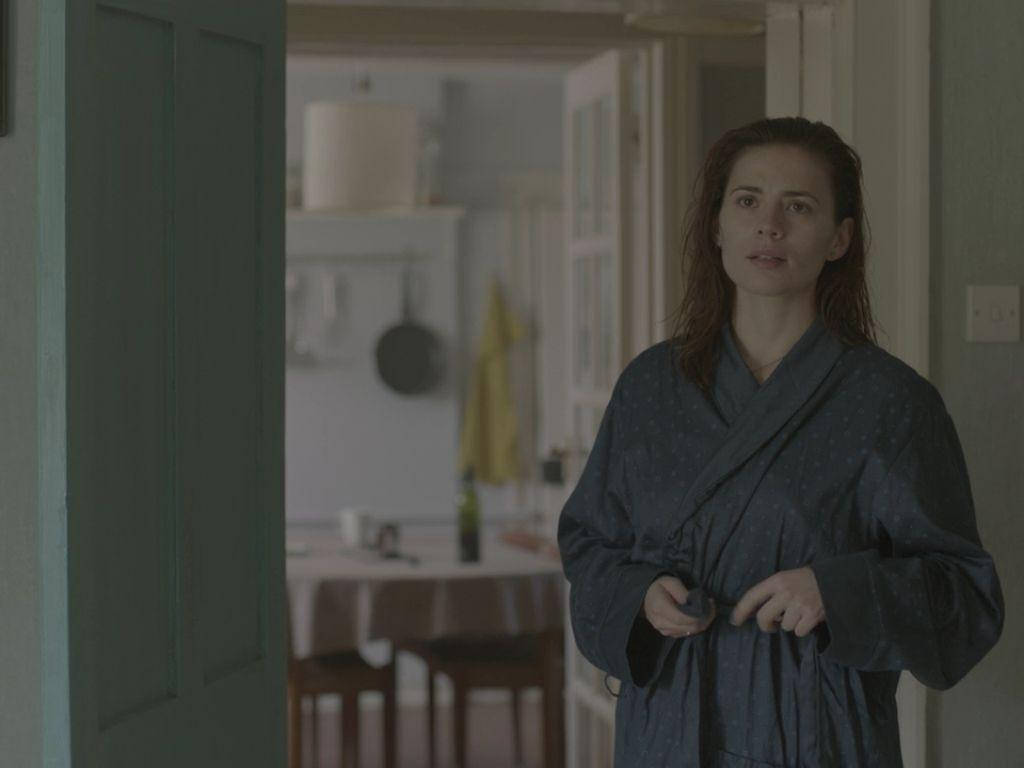 Black Mirror Girl Wearing Bathrobe Background