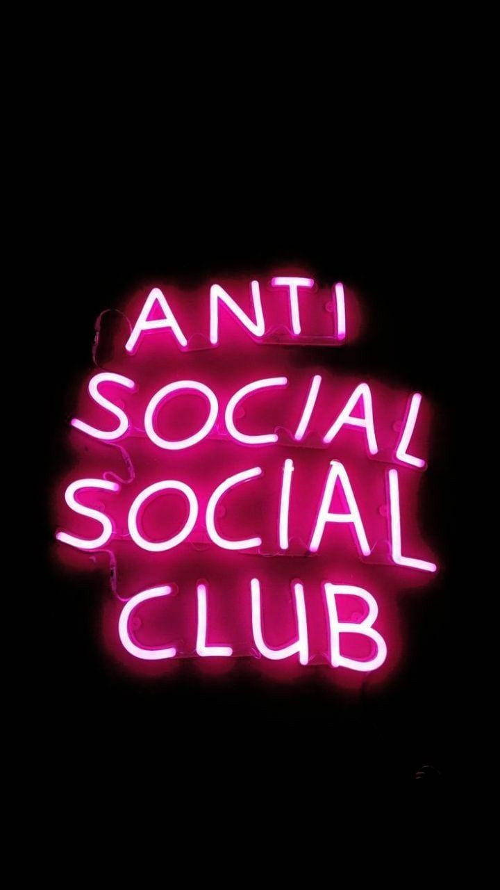 Black Neon Aesthetic Anti Social Social Club Background