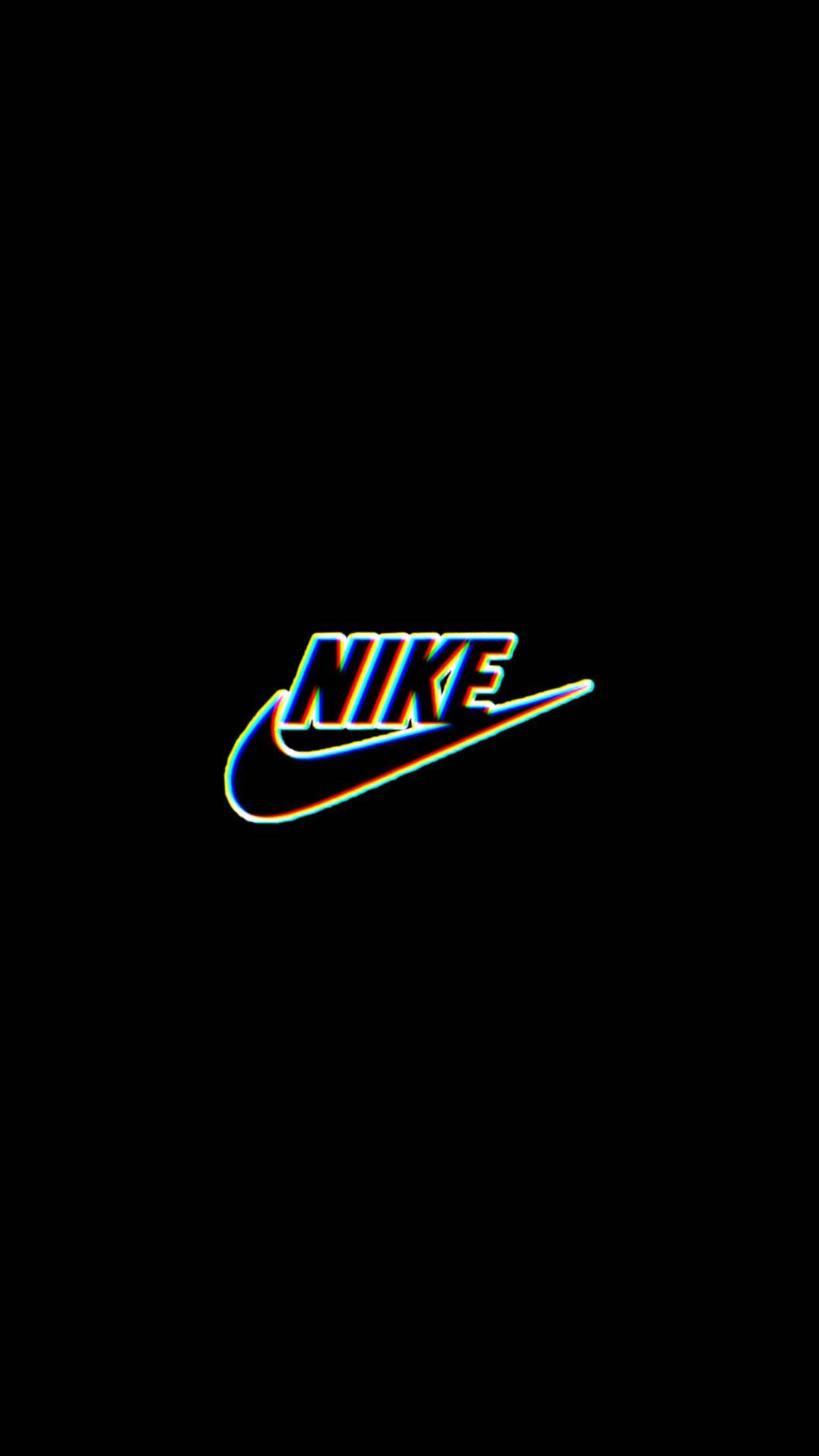 Black Neon Aesthetic Nike Logo Background