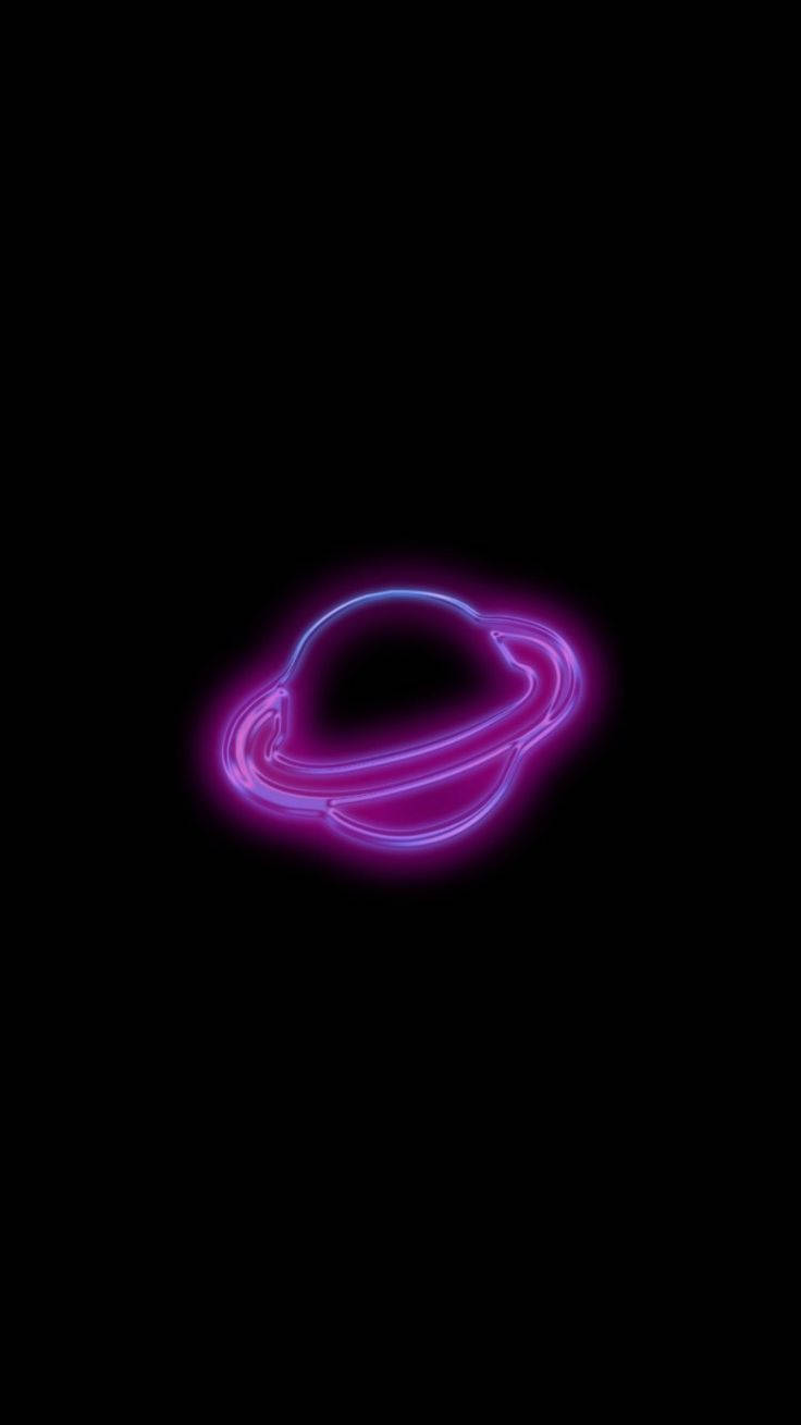 Black Neon Aesthetic Planet Background