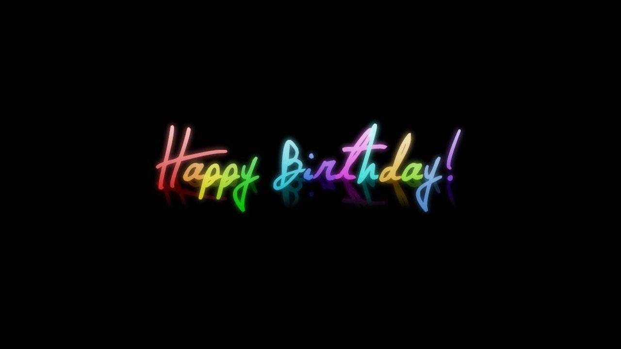 Black Neon Colorful Birthday Background Background