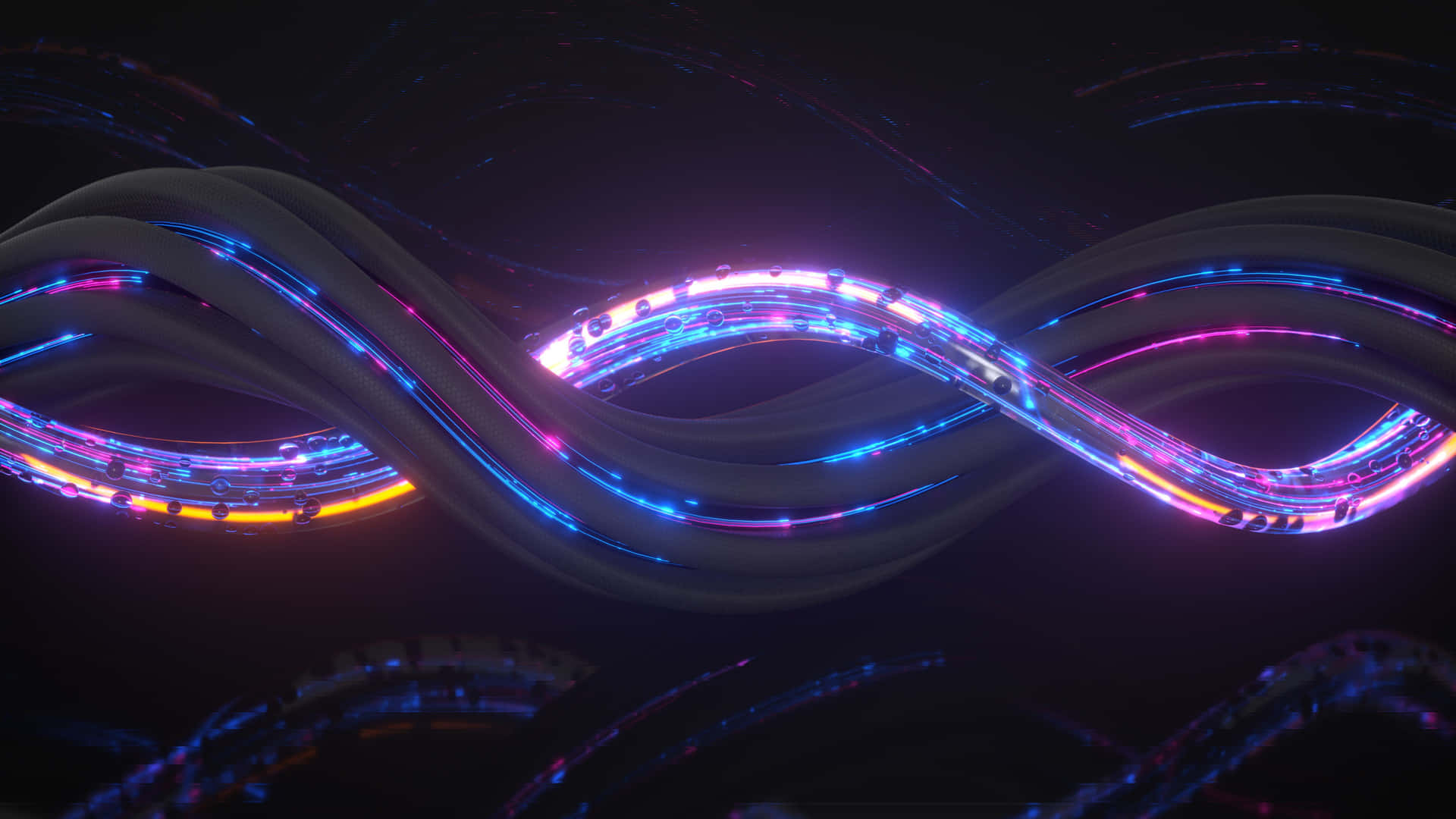 Black Neon Infinity Loop4 K Background