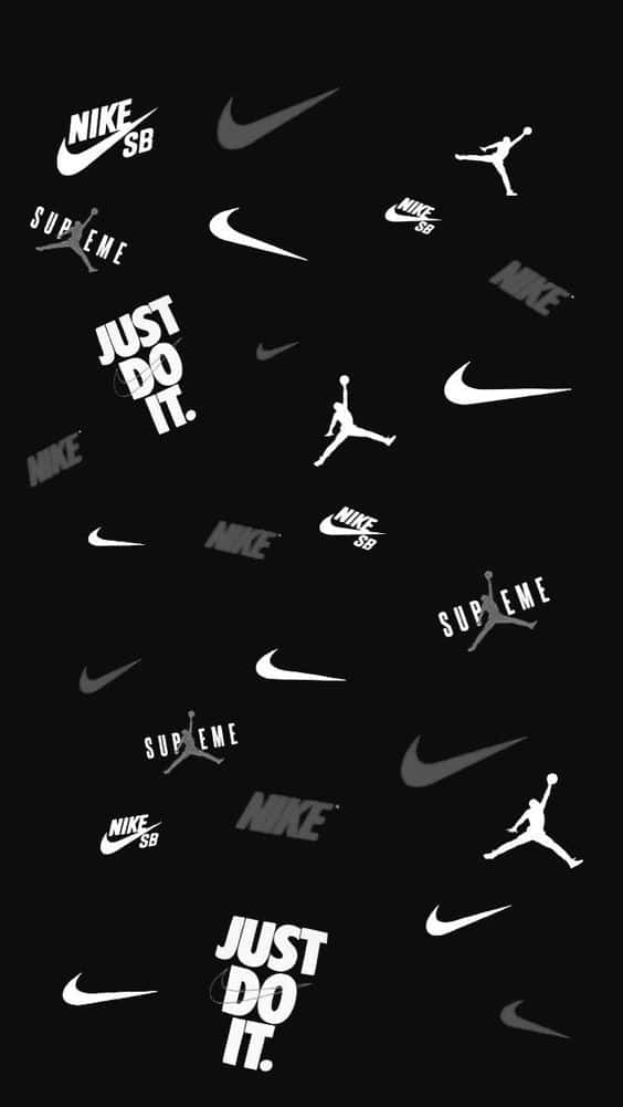 Black Nike Icons Background