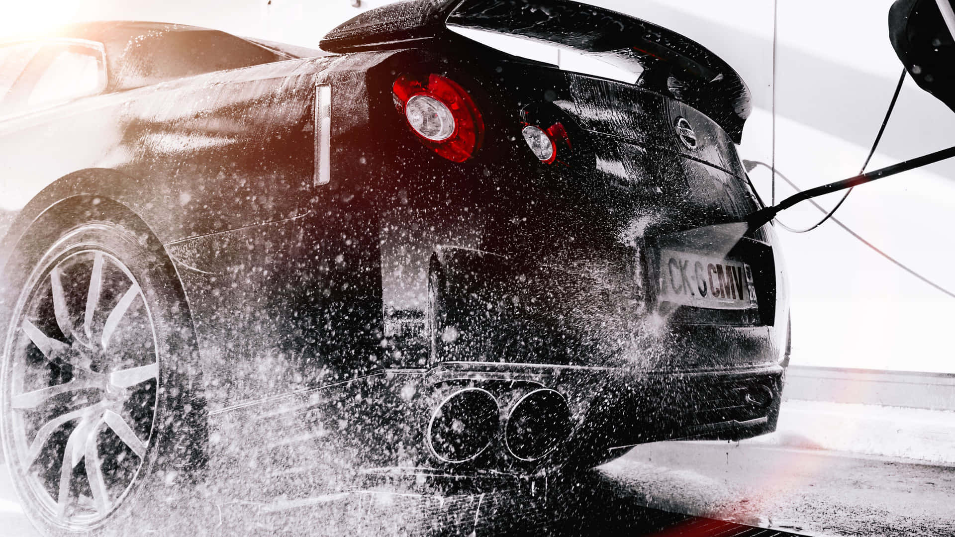 Black Nissan R35 Gtr Carwash