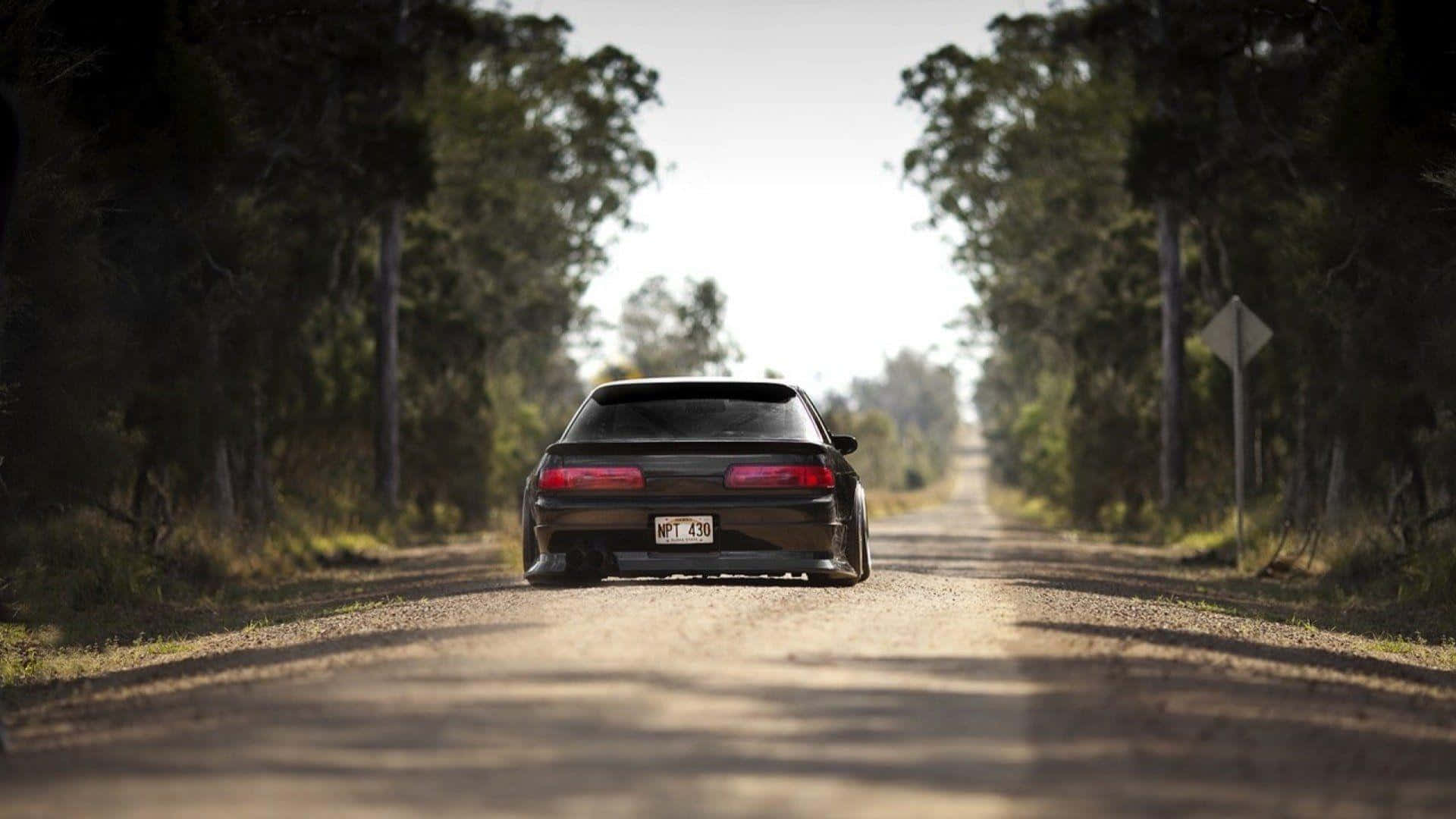 Black Nissan Silvia S13 Background