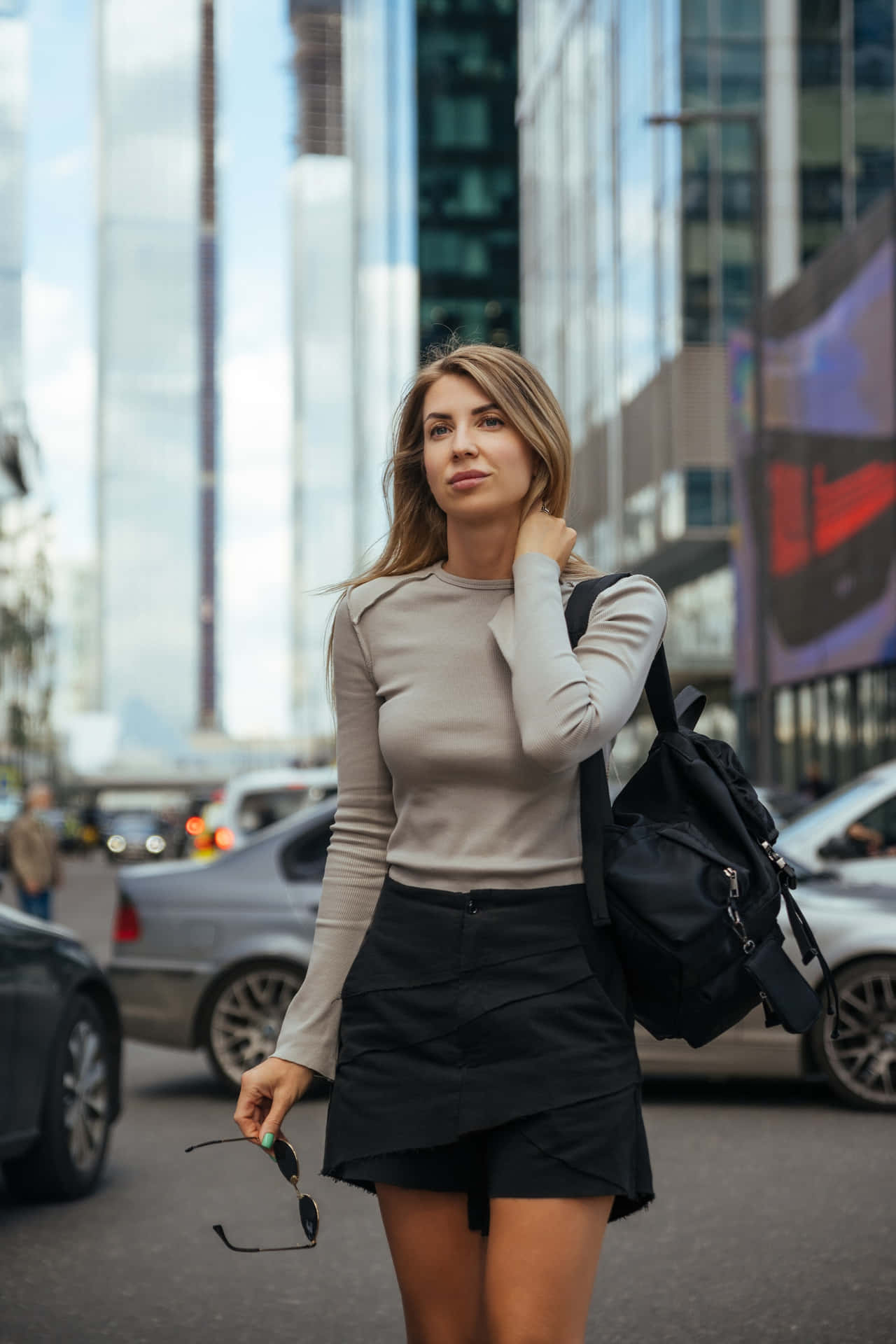 Black Office Miniskirt Background