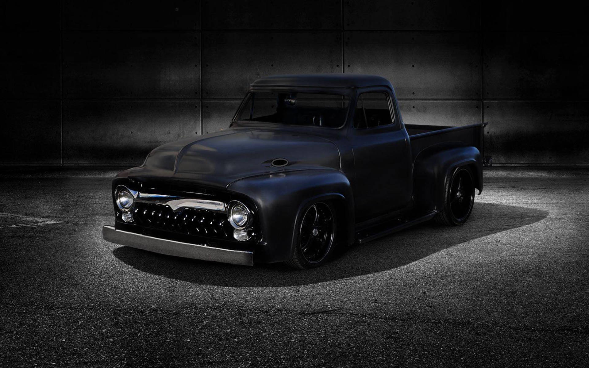 Black Old Ford Truck Background